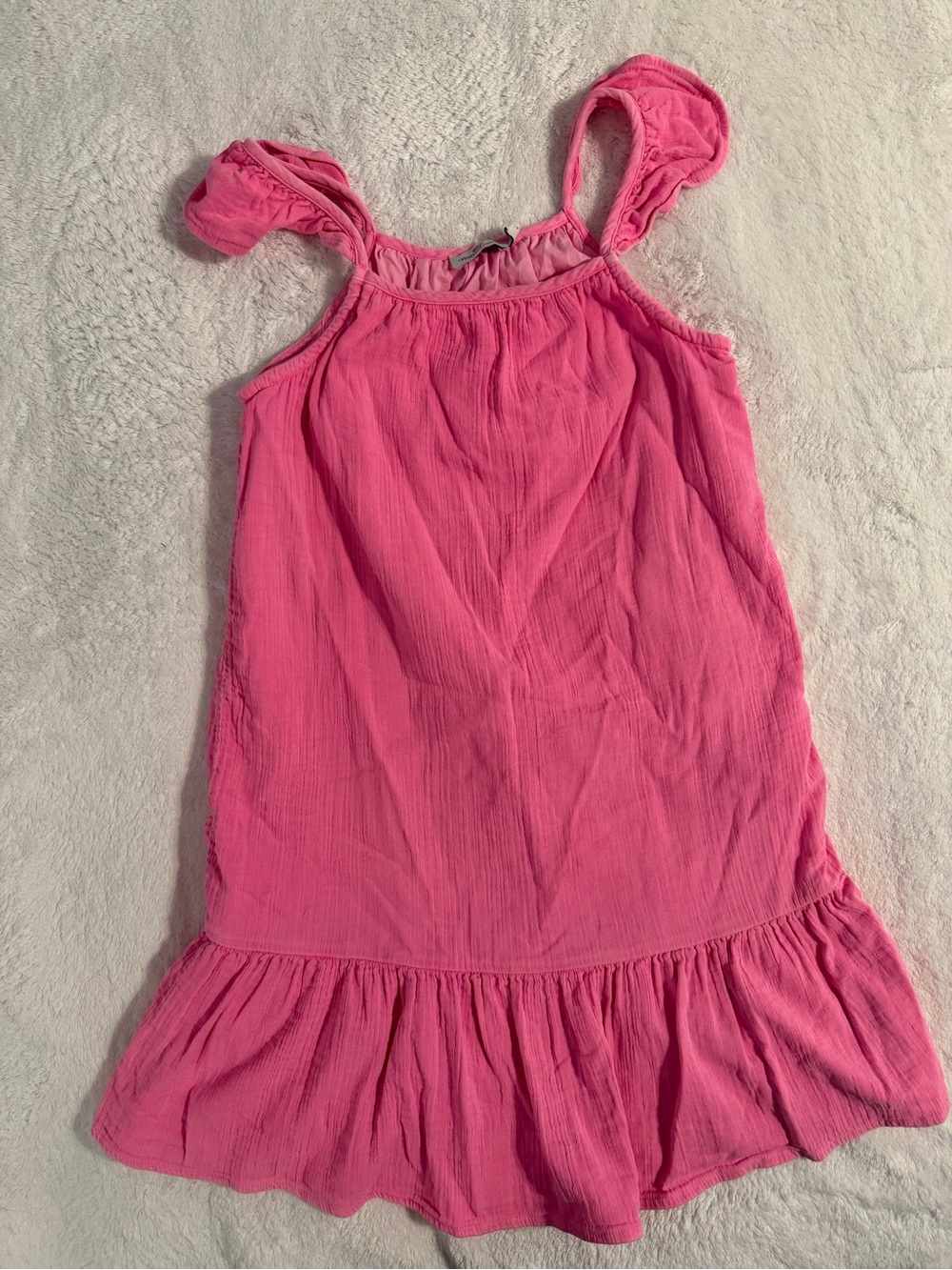 Vineyard Vines Girls Pink Ruffle Hem Sundress Size M GUC